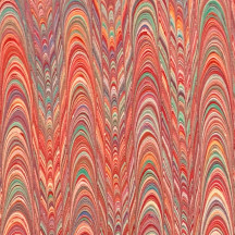 Hand Marbled Paper Nonpareil Combed Pattern in Reds ~ Berretti Marbled Arts